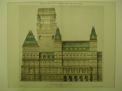 Lateral Elevation of the New State Capitol , Albany, NY, 1876, James R. Osgood