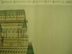 Lateral Elevation of the New State Capitol , Albany, NY, 1876, James R. Osgood