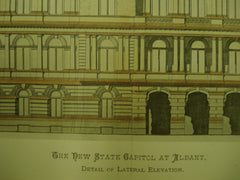 Lateral Elevation of the New State Capitol , Albany, NY, 1876, James R. Osgood