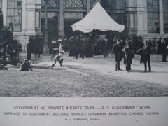 Entrance to the Government Building for the World's Columbian Exhibition , Chicago, IL, 1894, W.J. Edbrooke