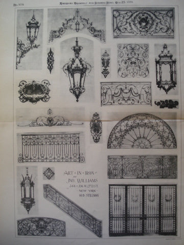 Art in Iron , New York, NY, 1894, Jno. Williams