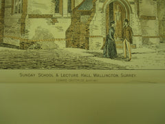 Sunday School and Lecture Hall , Wallington, Surrey, England, UK, 1890, Edward Crutchloe