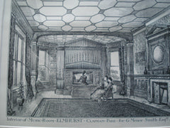 Interior of the Music Room for G. Mence Smith, Esq., Elmhurst, Clapham Park, England, UK, 1881, Arthur Cawston