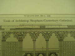 Tomb of Archbishop Meopham at Canterbury Cathedral , Canterbury, Kent, UK, 1881, Unknown