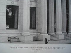 Entrance to the American Surety Building, Broadway, New York, NY, 1896, Bruce Price