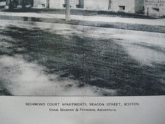 Richmond Court Apartments, Beacon Street , Boston, MA, 1899, Cram, Goodhue & Ferguson