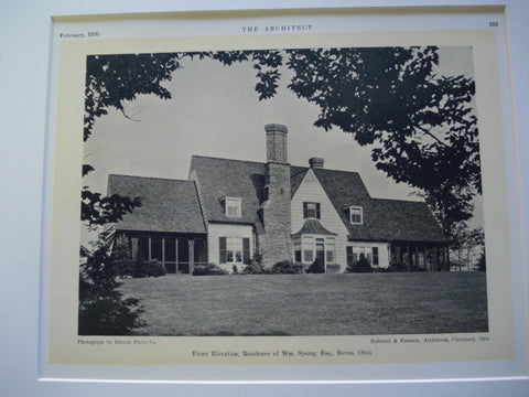 Residence of William Spang, Berea, OH, 1930, Bohnard and Parsson