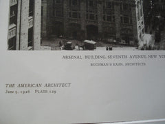 Arsenal Building, Seventh Avenue, New York, NY, 1926, Buchman & Kahn