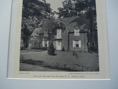 House of Dr. Randolph West, Riverdale, NY, 1927, James C. Mackenzie