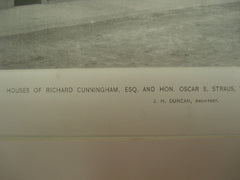 House of Richard Cunningham, Esq. and Hon. Oscar S. Straus on West 74th Street , New York, NY, 1891, J. H. Duncan