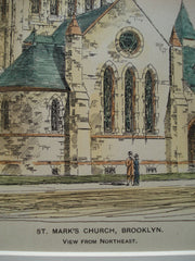 St. Mark's Church, view from the Northeast, Brooklyn, NY, 1899, Henry M. Congdon