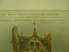 Residence of Dr. C. G. Thomas at No. 600, Madison Avenue , New York, NY, 1886, Mr. Bruce Price