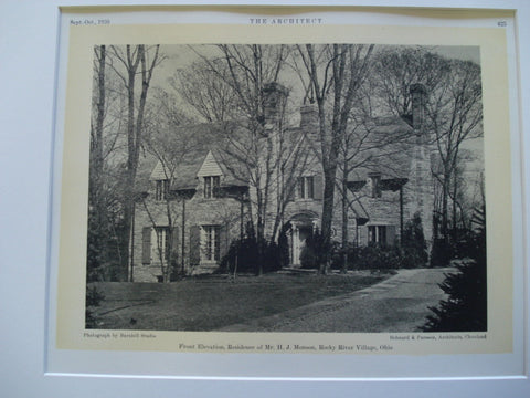 Residence of Mr. H. J. Monson, Rocky River Village, OH, 1930, Bohnard and Parsson