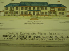 House for Meredith Hare, Esq., Huntington, Long Island, NY, 1927, Charles A. Platt