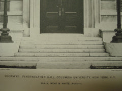 Doorway of Fayerweather Hall, Columbia University, New York, NY, 1898, McKim, Mead & White