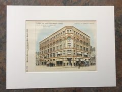 Building, Peter Brigham Estate, Boston, MA, 1890, Original Hand Colored -
