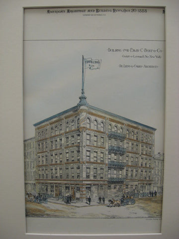 Building for Edwin C. Burt and Co. on Centre and Leonard Streets, New York, NY, 1888, De Lemos and Cordes