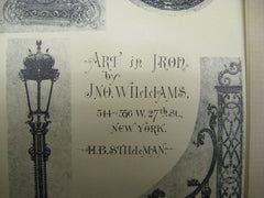 Art in Iron by John Williams at 544 and 556 West 27th Street, New York, NY, 1895, H. B. Stillman