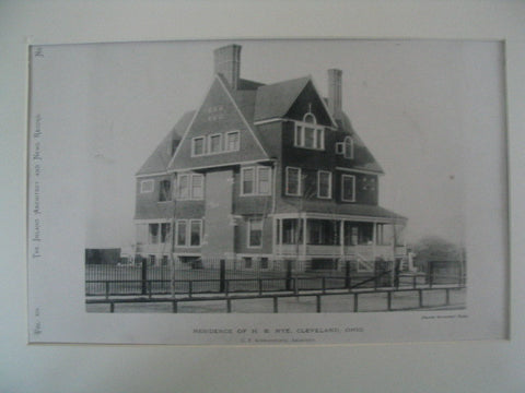 Residence of H. B. Nye, Cleveland, OH, 1889, C. F. Schweinfurth