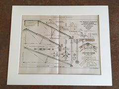 Croton Dam, Aqueduct Plan #3, Croton on Hudson, NY, 1890, Hand Colored Original -