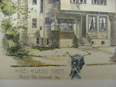 Houses on Locust Street, Cincinnati, OH, 1888, S. E. Des Jardins