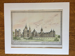 New College Buildings, Harvard University, Cambridge MA, 1879, Original Hand Colored