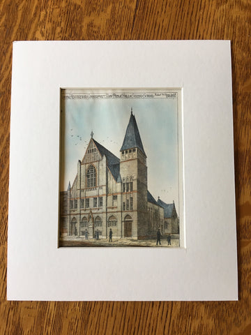 Church of the Ascension, Greenpoint, NY, 1885, R W Gibson, Original Hand Colored -