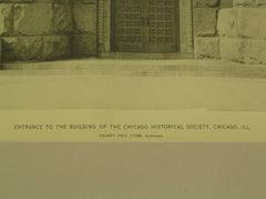 Entrance to the Building of the Chicago Historical Society, Chicago, IL, 1896, Henry Ives Cobb