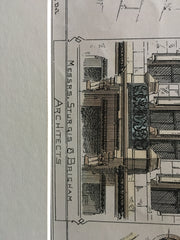 Hunnewell Building, Washington St & Essex St, Boston, MA, Sturgis & Brigham, Original, Hand Colored