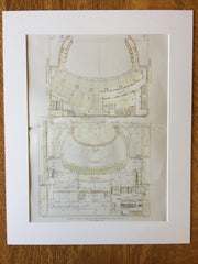 New York Hippodrome, 6th Ave, Basement & Balcony Plans, 1905, Thompson, Original