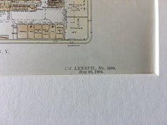 New York Hippodrome, 6th Ave, Basement & Balcony Plans, 1905, Thompson, Original