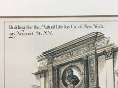 Mutual Life Insurance Building, Nassau St, NY, 1887, C W Clinton, Original Plan