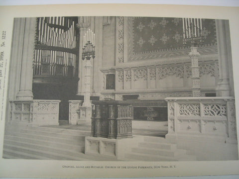 Chancel, Altar and Retable of the Church of the Divine Paternity, New York, NY, 1899, W. A. Potter