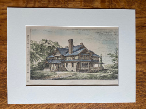 Shadow Farm, South Kingston, RI, 1884, D Smyth, Original Hand Colored -