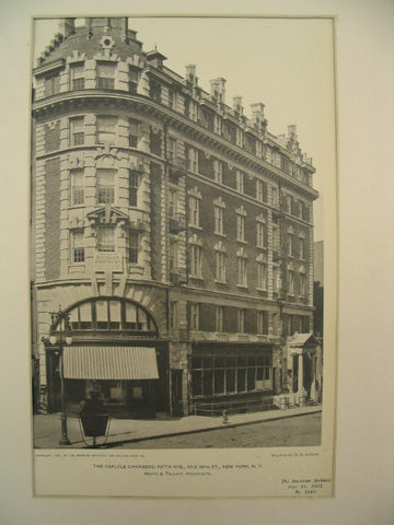 Carlyle Chambers on 5th Avenue and 38th Street, New York, NY, 1901, Herts and Tallant