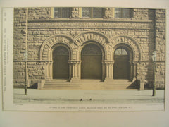 Entrance to Park Presbyterian Church on Amsterdam Ave. and 86th Street, New York, NY, 1891, Henry F. Kilburn