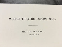 Wilbur Theatre, Lobby, Boston, MA, 1914, C H Blackall, Lithograph