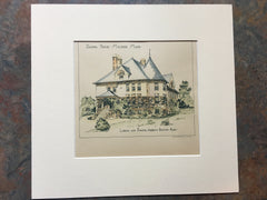 School House, Melrose, MA, 1892, Loring & Phipps, Original Hand Colored *