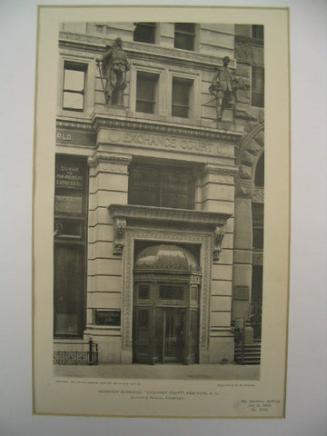 Broadway Entrance of the Exchange Court, New York, NY, 1901, Clinton and Russell