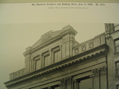 Bar Association Building Facade on 44th Street, New York, NY, 1898, C. L. W. Eidlitz