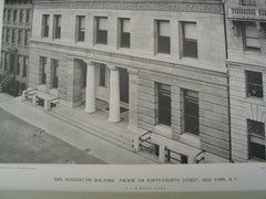 Bar Association Building Facade on 44th Street, New York, NY, 1898, C. L. W. Eidlitz