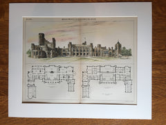 Plan of Country House Estate, NY, 1893, R H Robertson, Hand Colored Original *