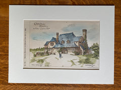 Arthur Chapman House, Crooksbury, Farnham, UK, 1890, Original Plan Hand Colored -