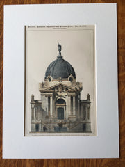 Chapel, Rue Jean Goujon, Paris, France, 1898, Hand Colored Original -