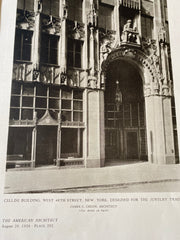 Cellini Building Entrance designed for the Jewelry Trade at No. 48 West 48th Street , New York, NY, 1926, James C. Green