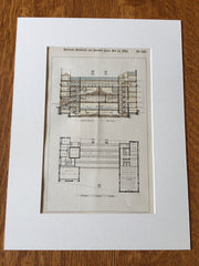 Birmingham Municipal Technical School, England, UK, 1893, Hand Colored Original -