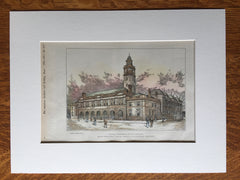 Central Fire Station, Bootle, England, Great Britain, 1898, Original Hand Colored -