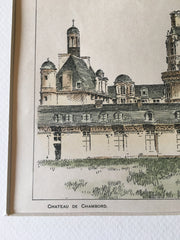 Chateaux in the Loire Valley, France, 1899, Original, Hand Colored -