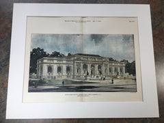 Washington DC Public Library, 1899, Ackerman & Ross, Original Hand Colored -