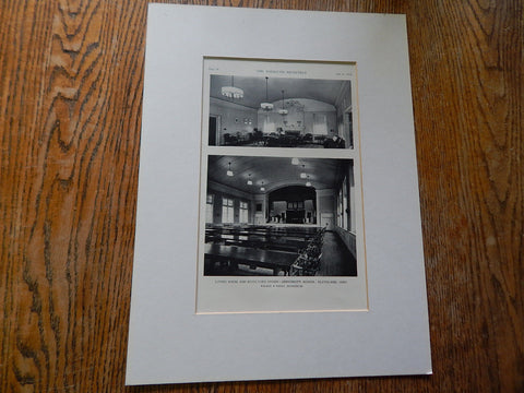 Living Room/Study, University School,Cleveland,OH, 1929,Lithograph. Walker/Weeks